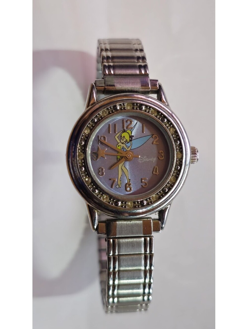 Disney Tinker Bell Stainless Steel Wristwatch 24MM #MC0030 with Stretch Band